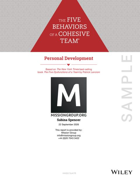 Cover of the sample Personal Development report, marked SAMPLE