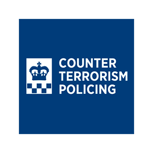 Blue square Counter Terrorism Policing Logo