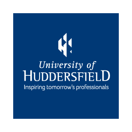 University of Huddersfield on Blue Background