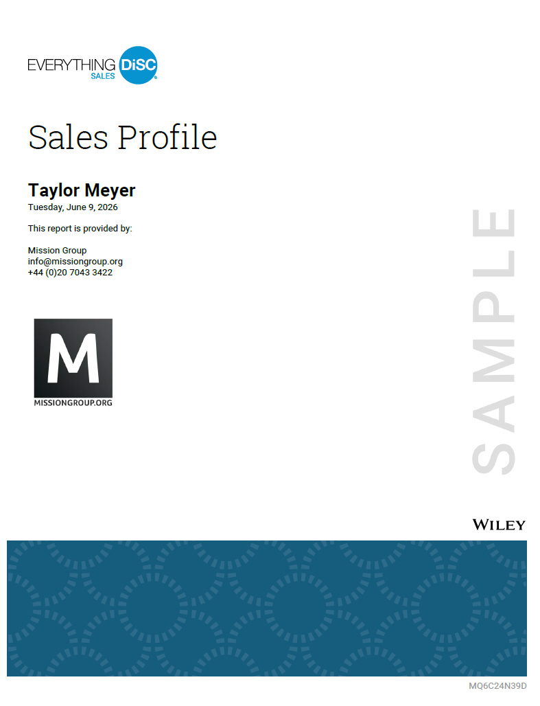Everything DiSC Sales Profile report cover
